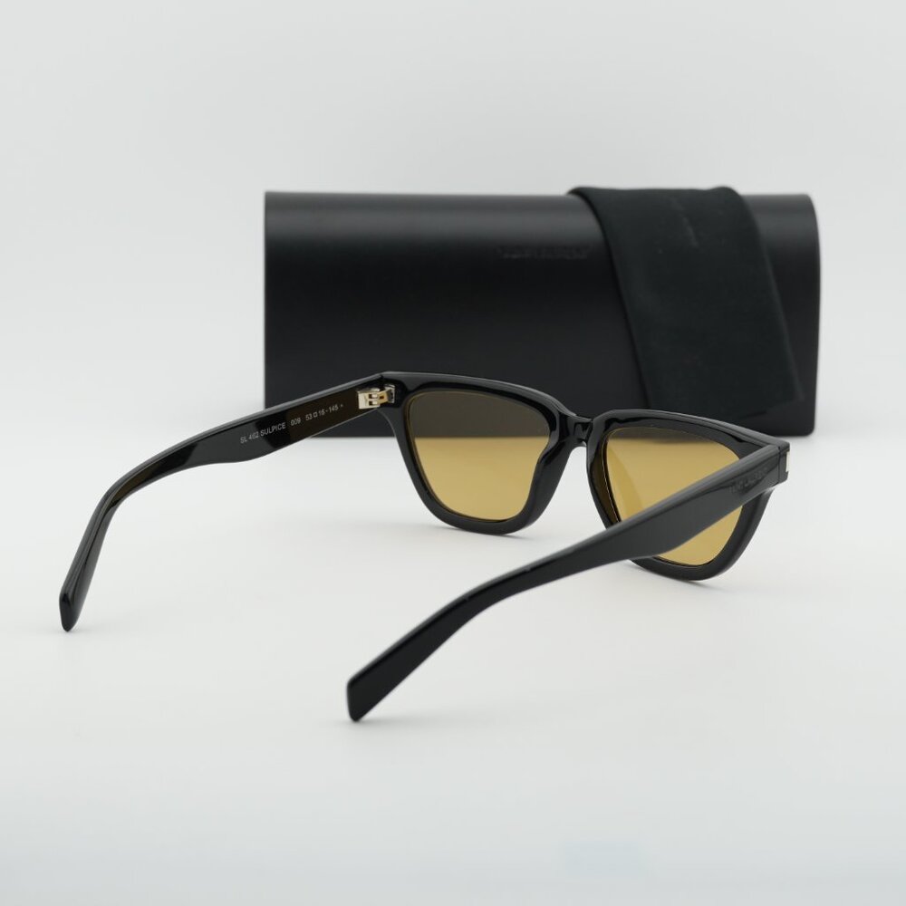 Saint Laurent SL462SULPICE 009 Cat Eye Sunglasses - Black/Yellow - Picture 2 of 12
